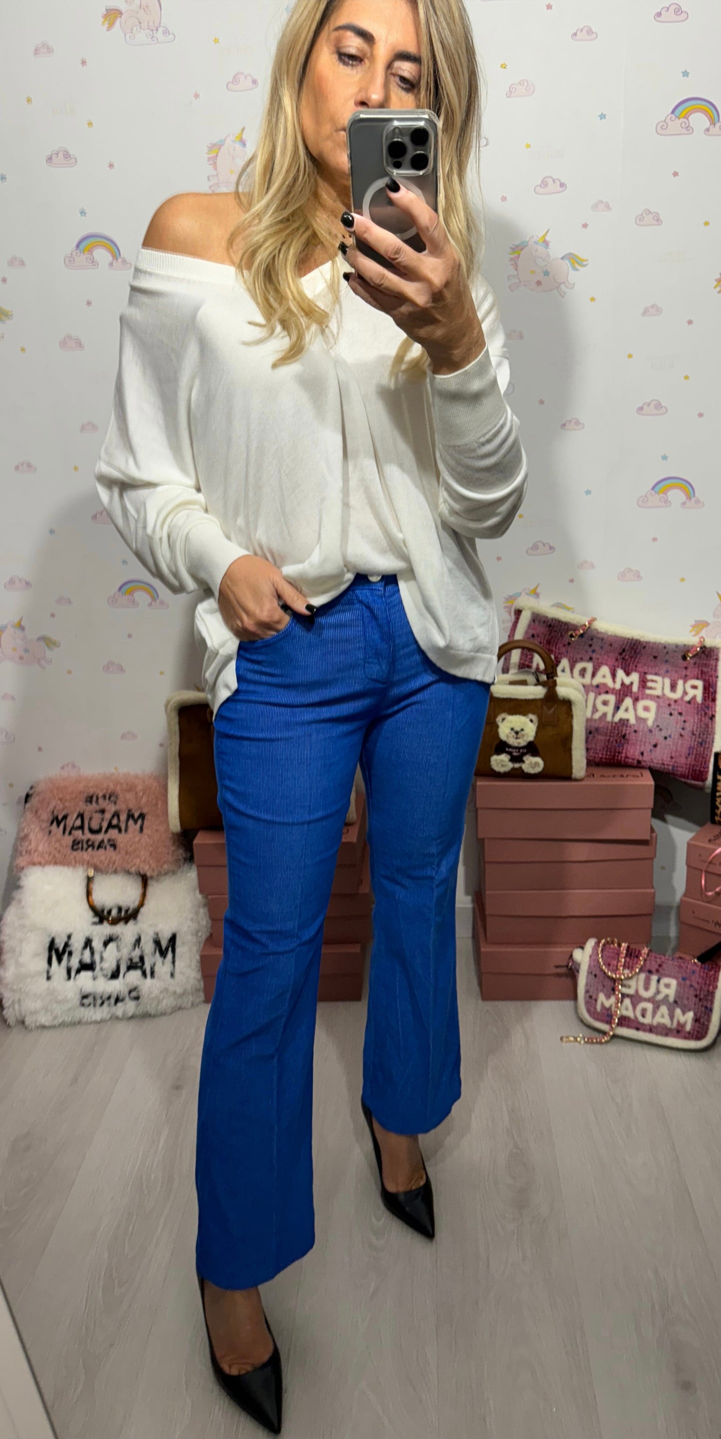I love my pants. Pantalone blue royal.-70%