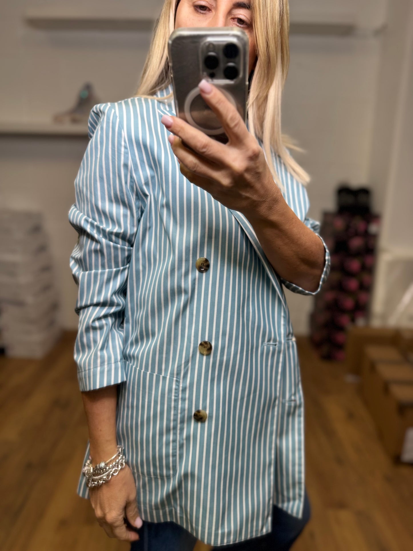 Myths. Blazer bianco e azzurro