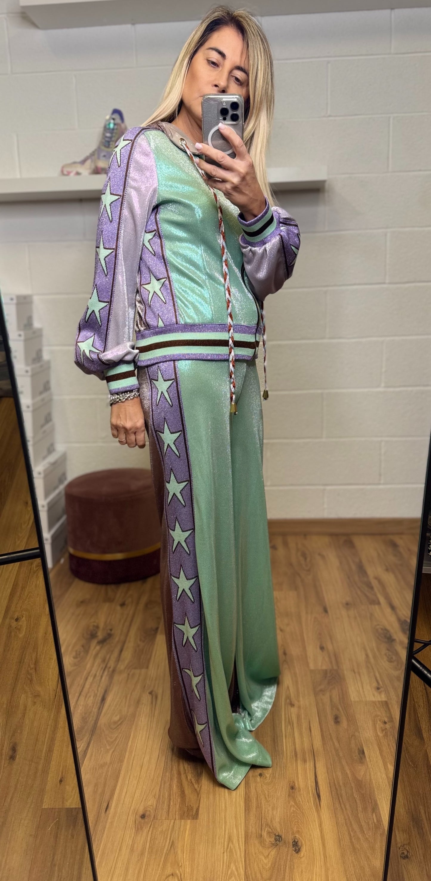 Bellavitis. Pantalone verde Tiffany