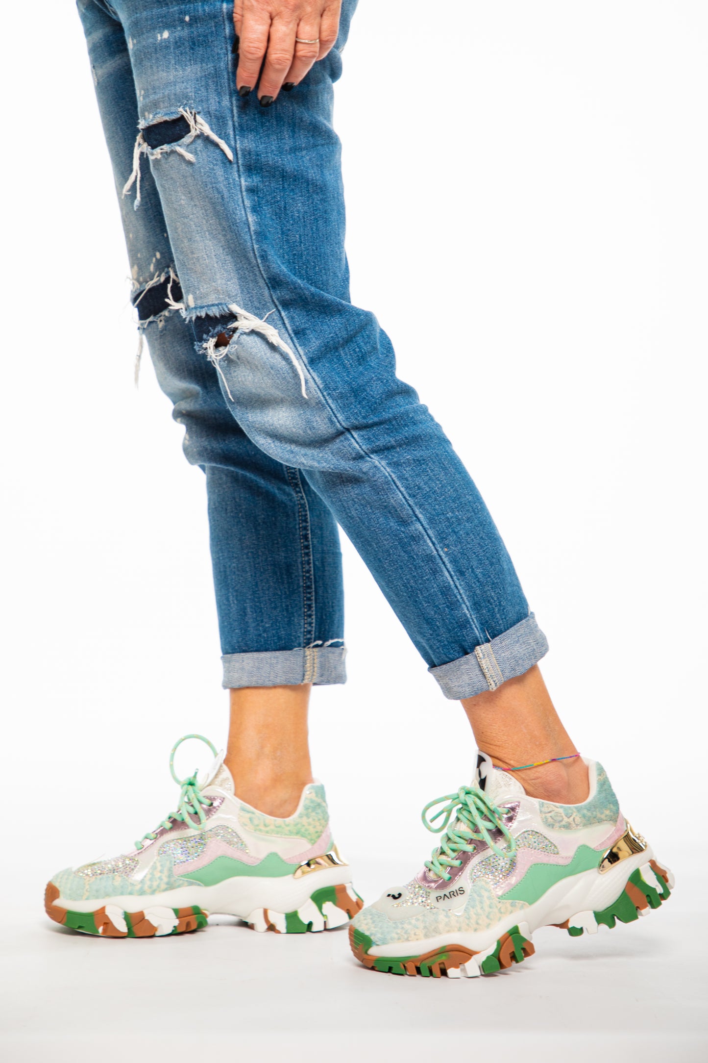 JOIA Paris. Sneakers rosa e verde