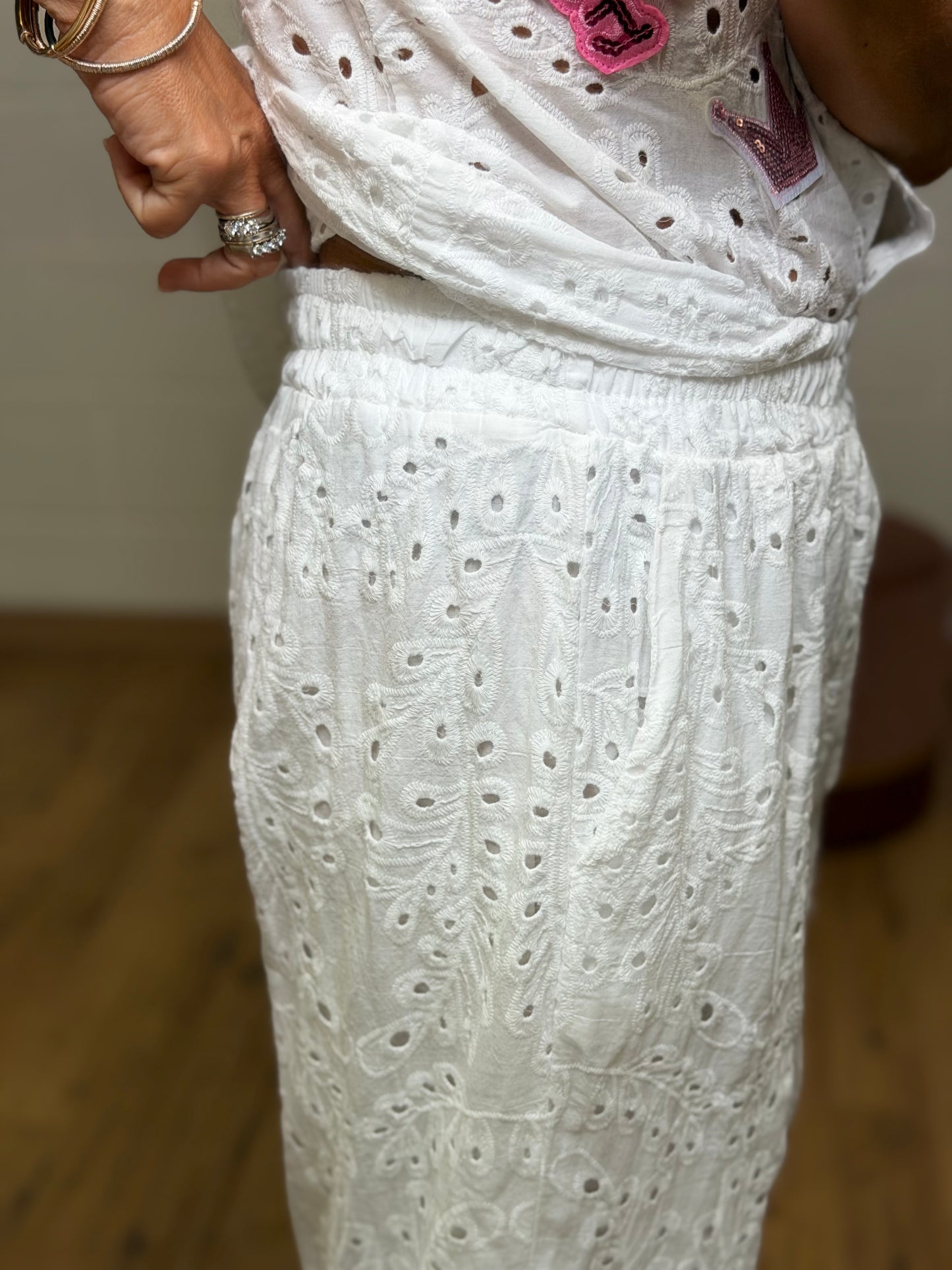 ABpink. Completo Sangallo Patch Couture – Bianco