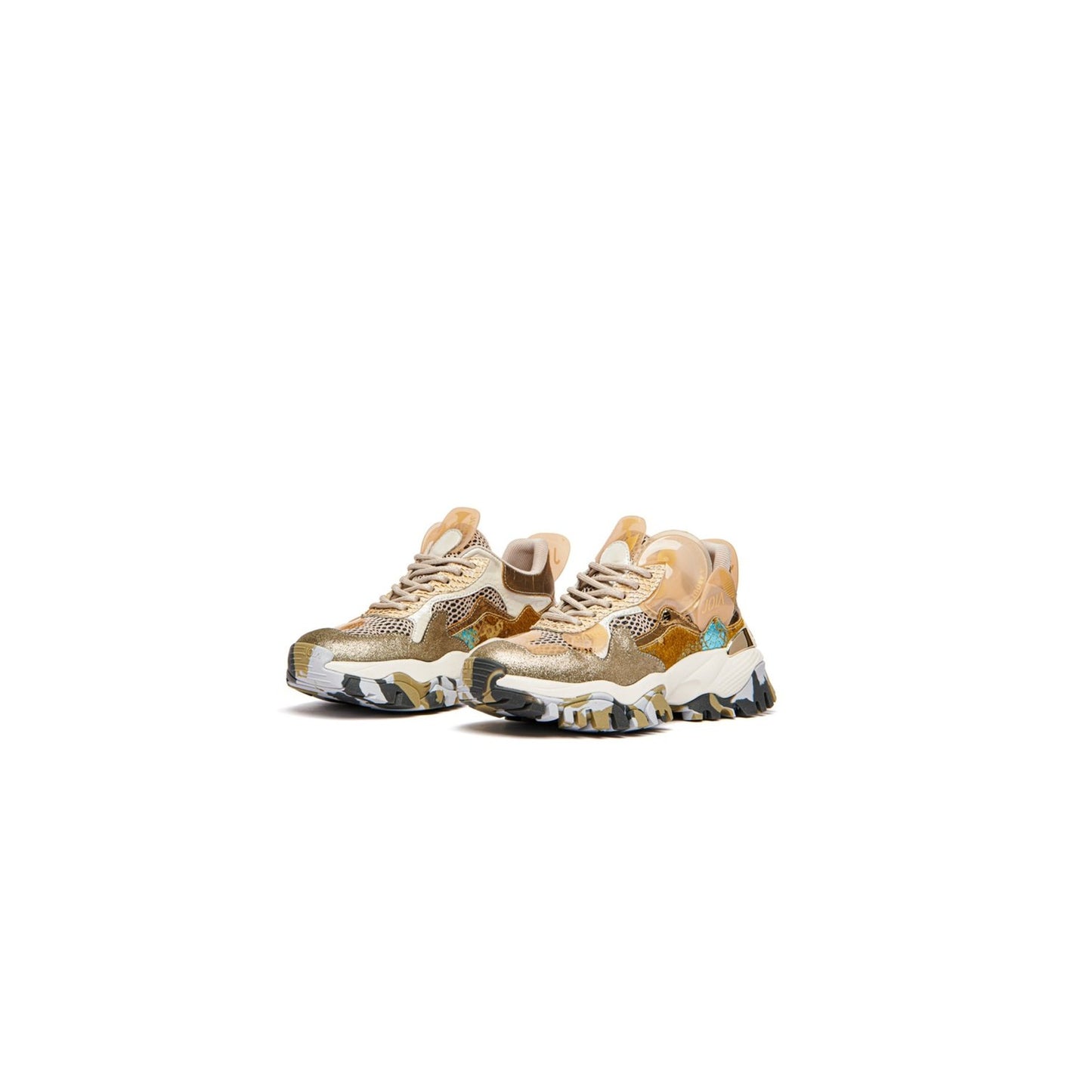 Joia Paris. Sneakers gold green