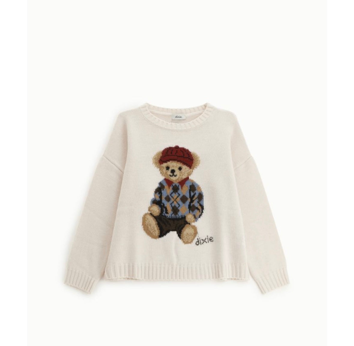 Dixie. Pull bianco orsetto