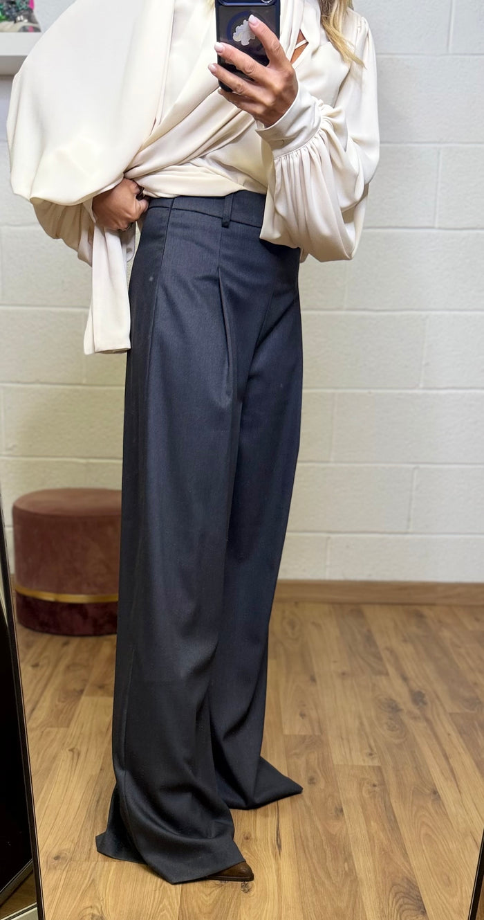 Eva Boutique 21, Mimi et mama. Pantalone Palazzo Sartoriale Grigio Antracite