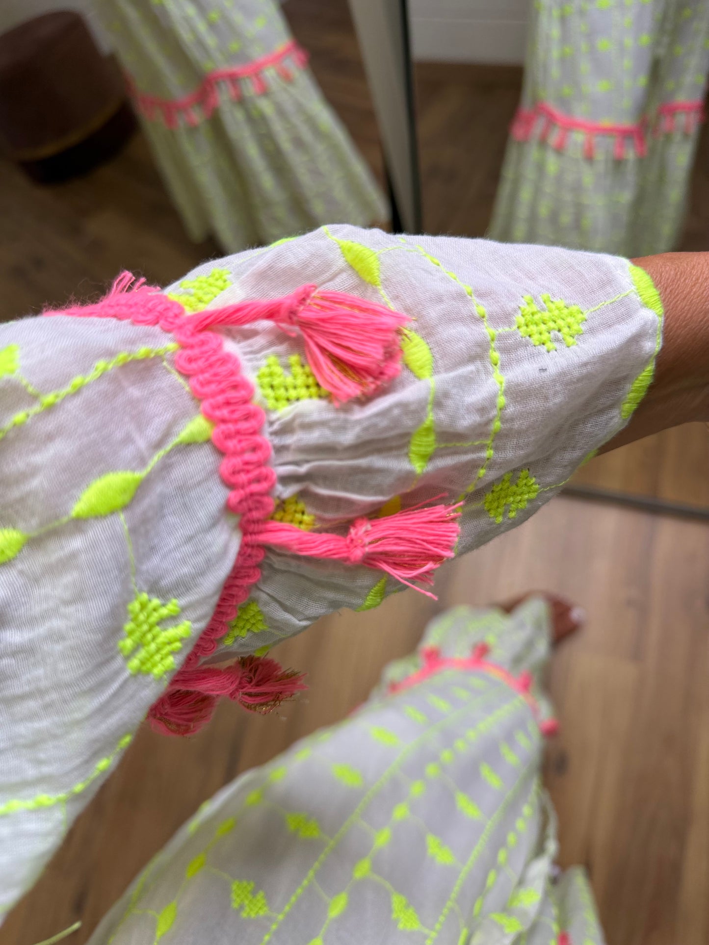 ABpink. Abito lungo in cotone garzato
