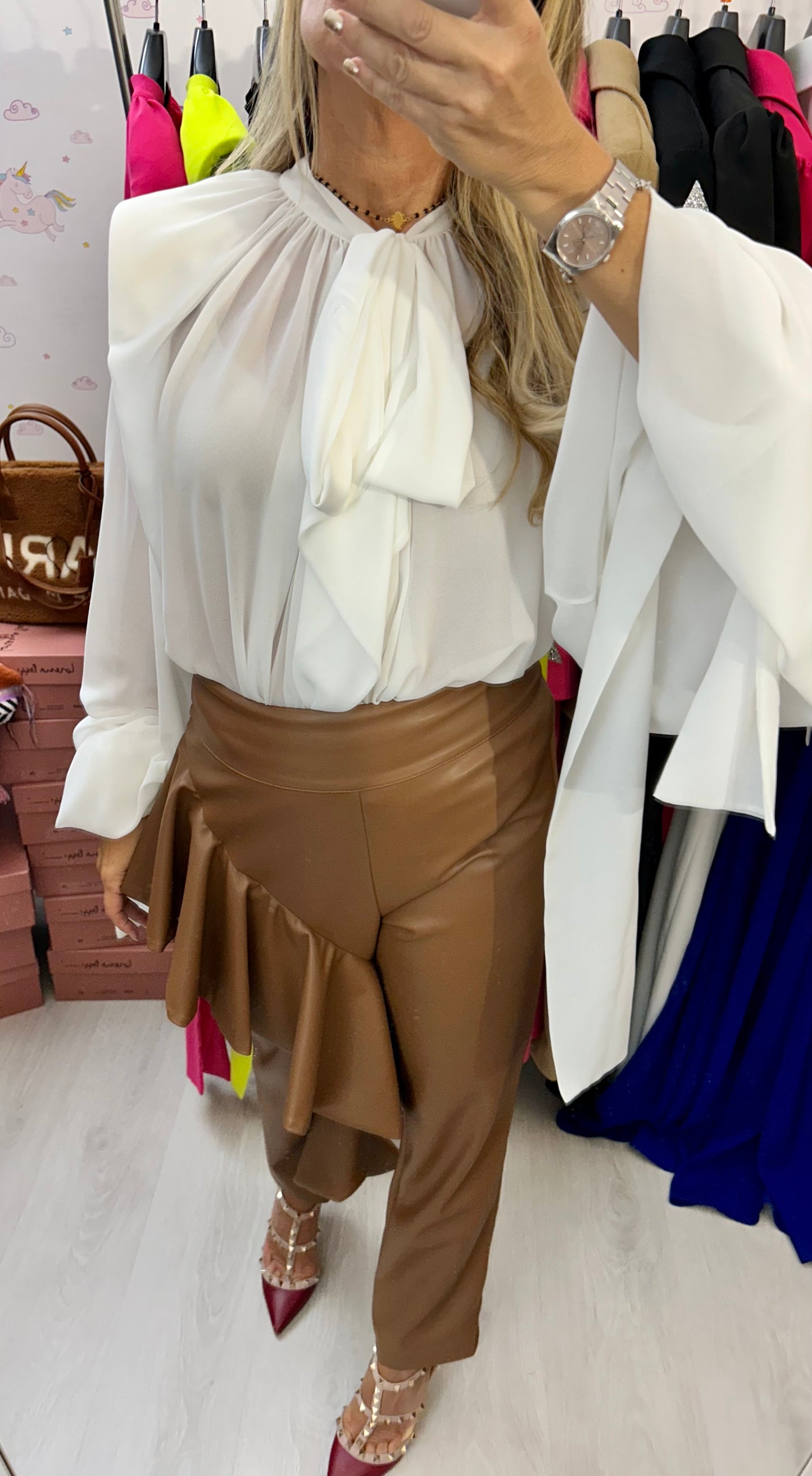 Mimietmama . Pantalone ecopelle.