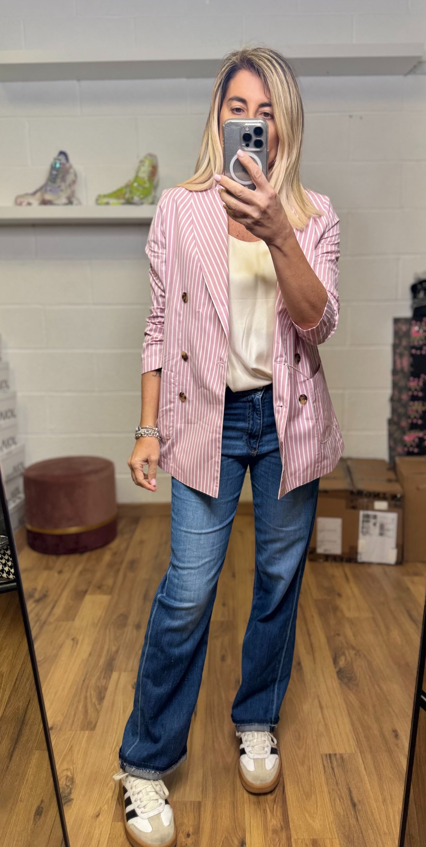 Myths. Blazer bianco e rosa-70%