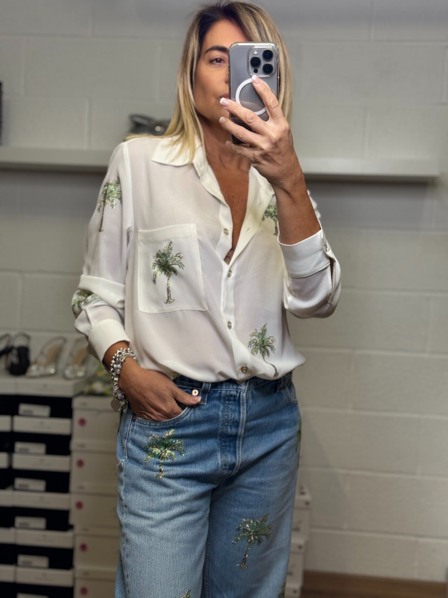 5 Progress. Camicia con palme
