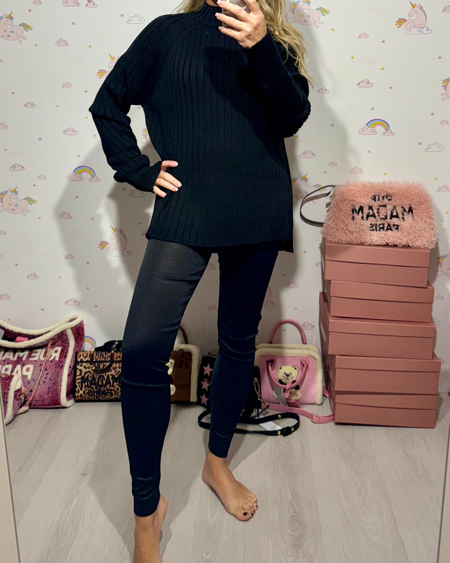 Akep. Leggings nero-80%