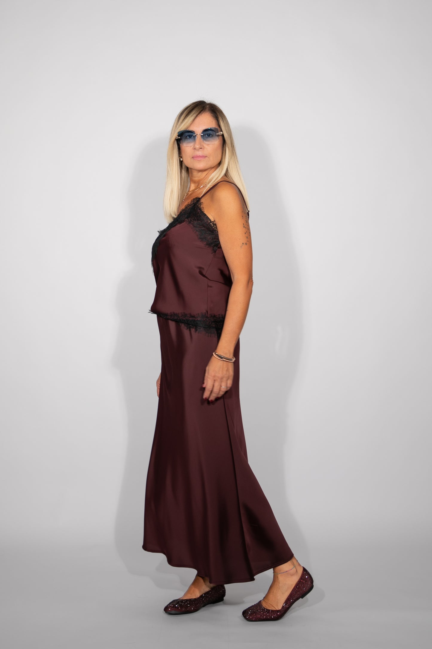 Le Streghe. Top in satin
