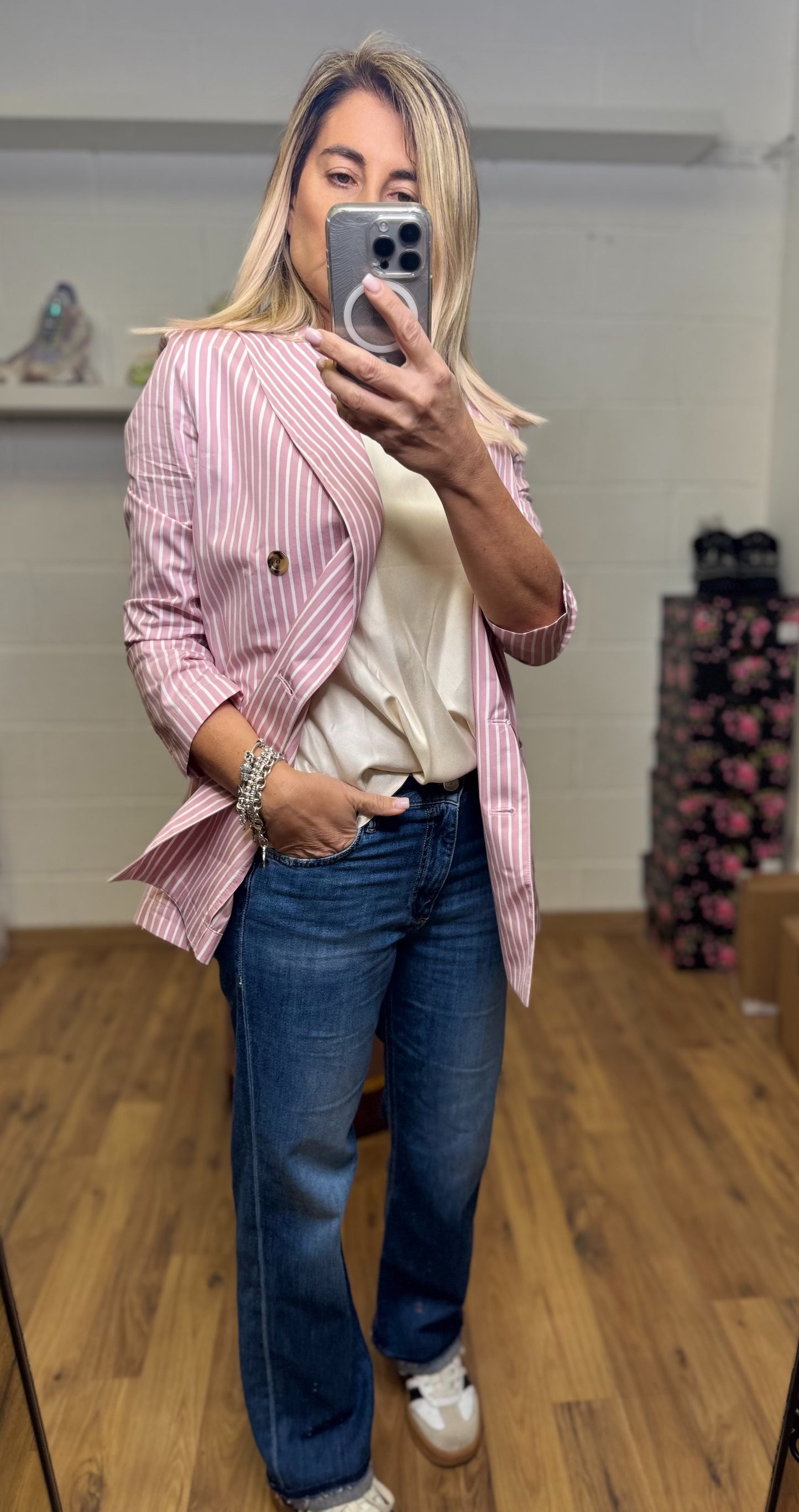 Myths. Blazer bianco e rosa-70%