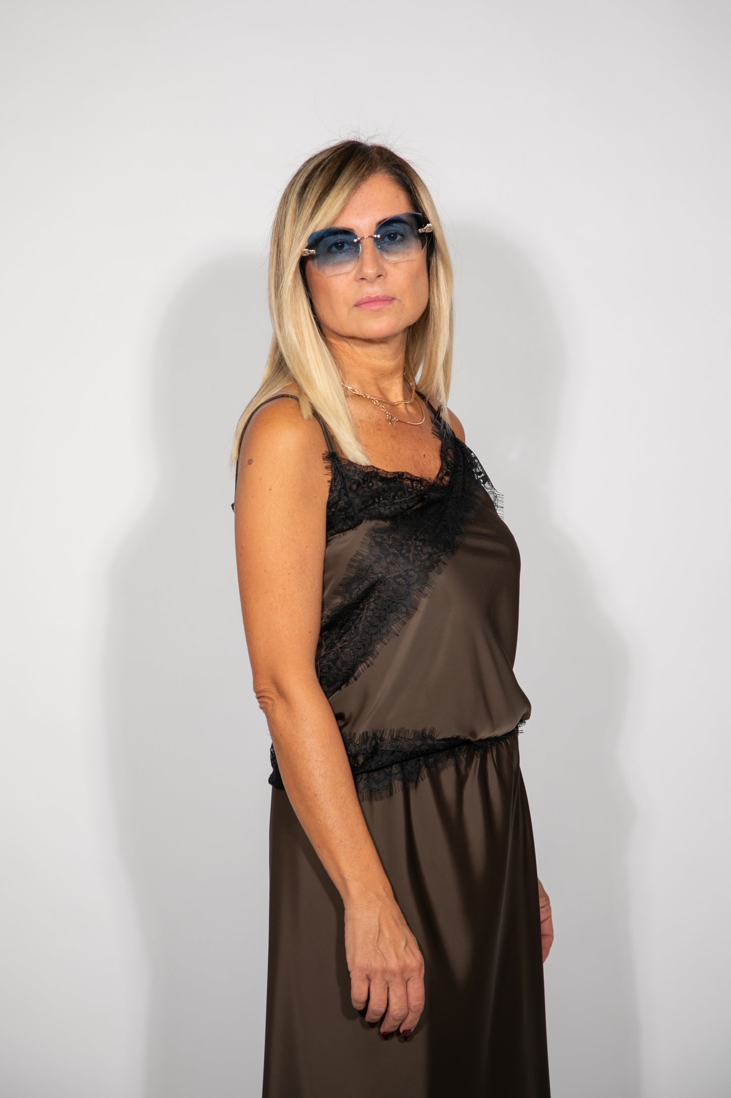 Le Streghe. Top in satin