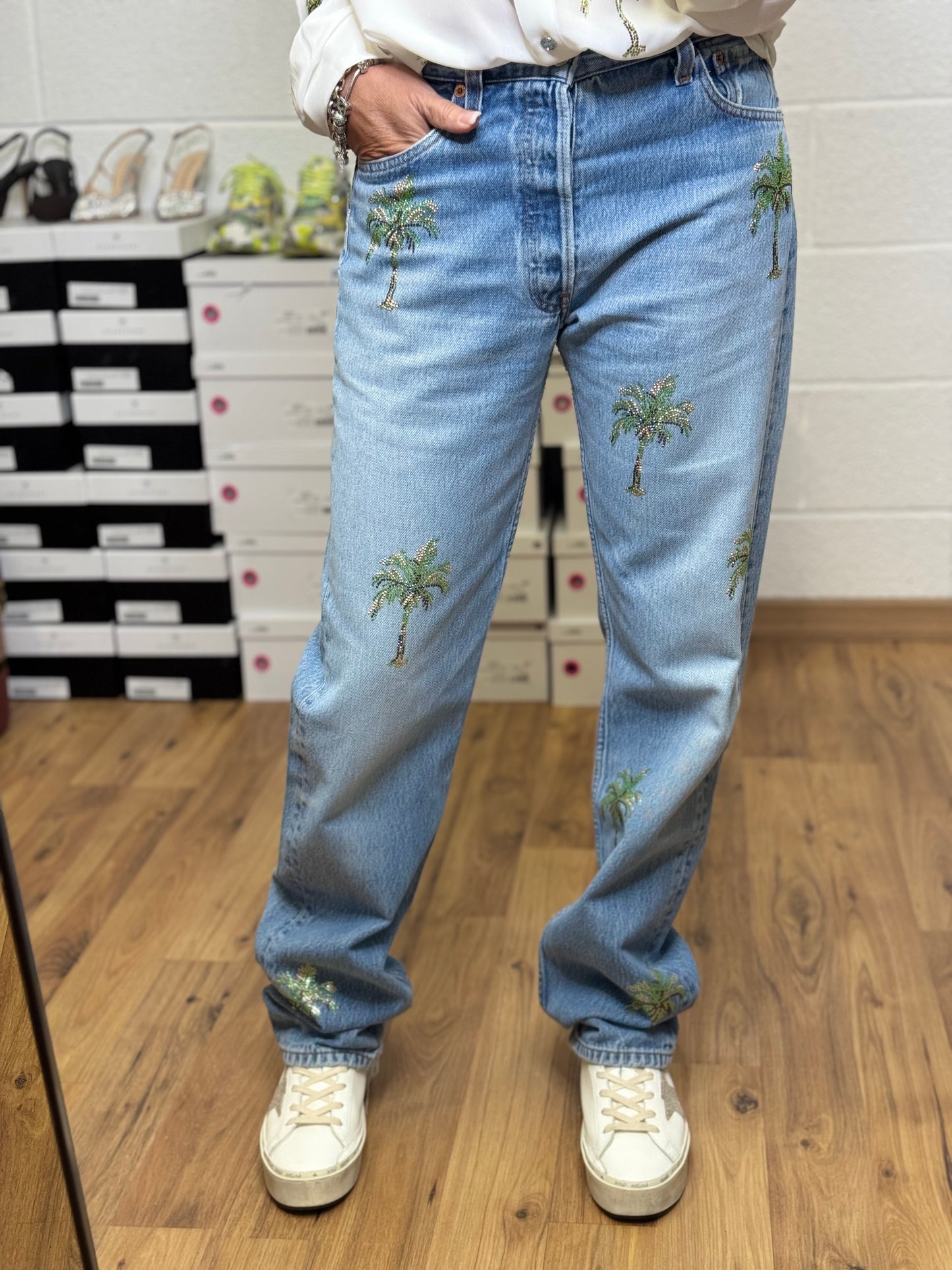 5 Progress. Denim con Swarovski