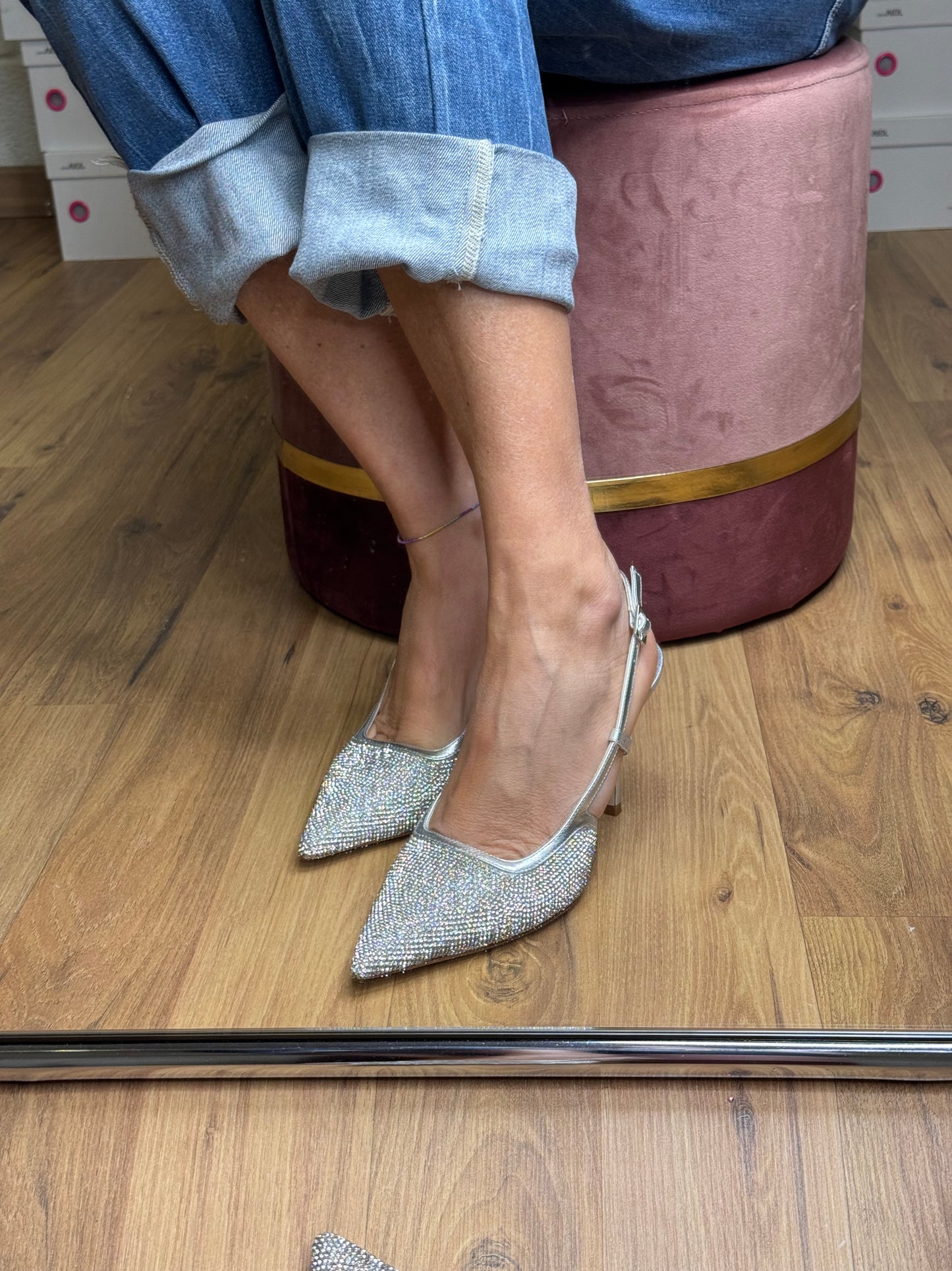 Prosperine. Slingback cristal-70%