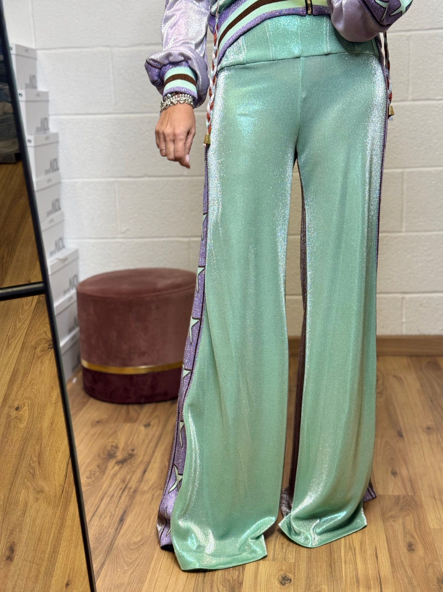 Bellavitis. Pantalone verde Tiffany