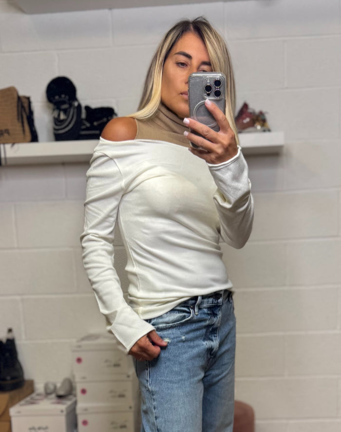 Eva Boutique 21, Maglia bianca e tortora.-60%