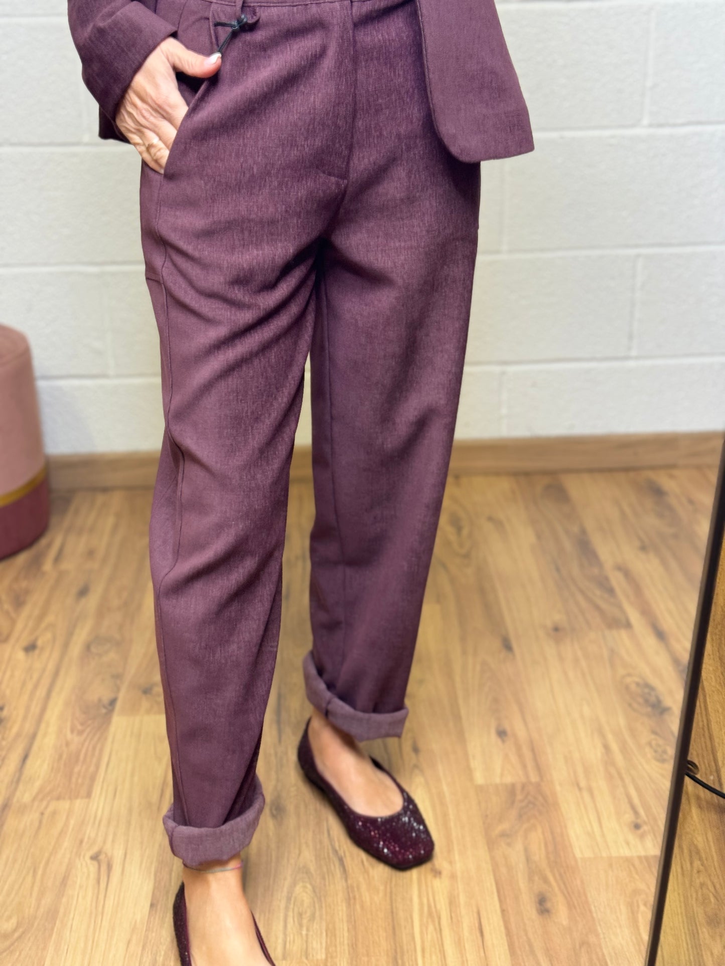 Le Streghe. Pantalone burgundi-50%