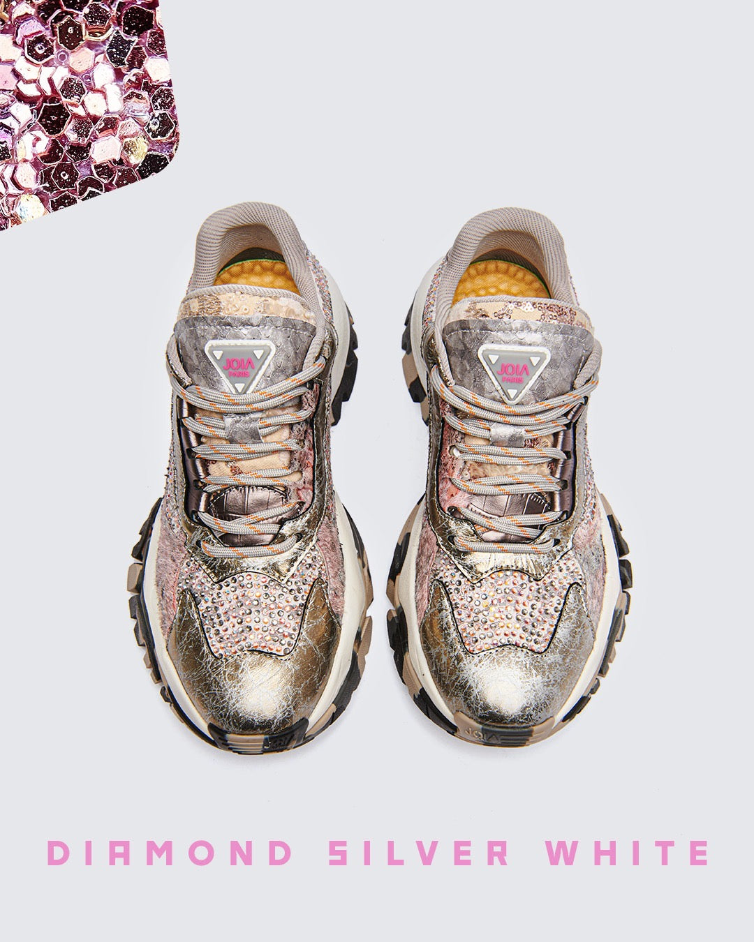Joia Paris. Sneakers silver white
