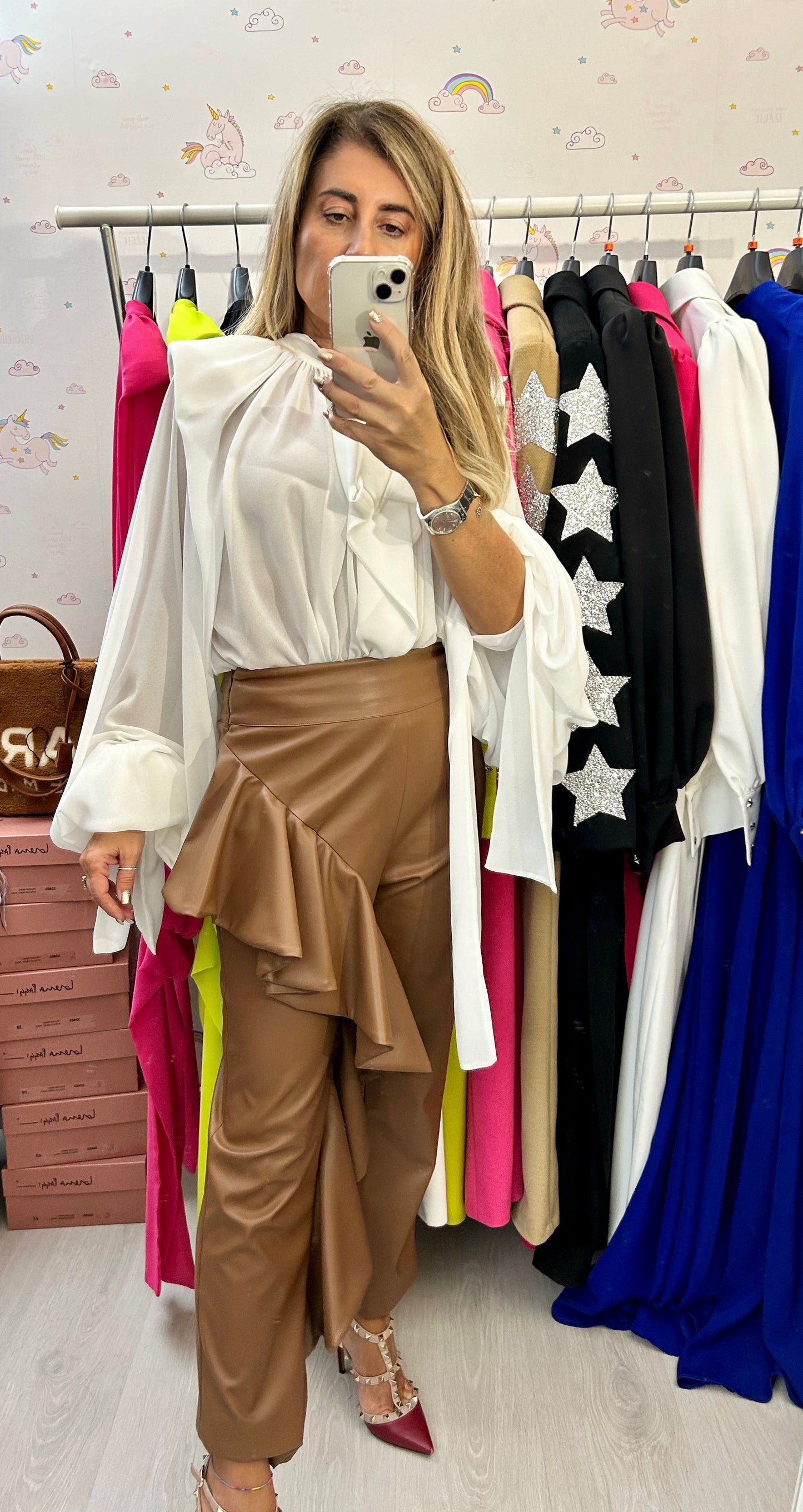 Mimietmama . Pantalone ecopelle.