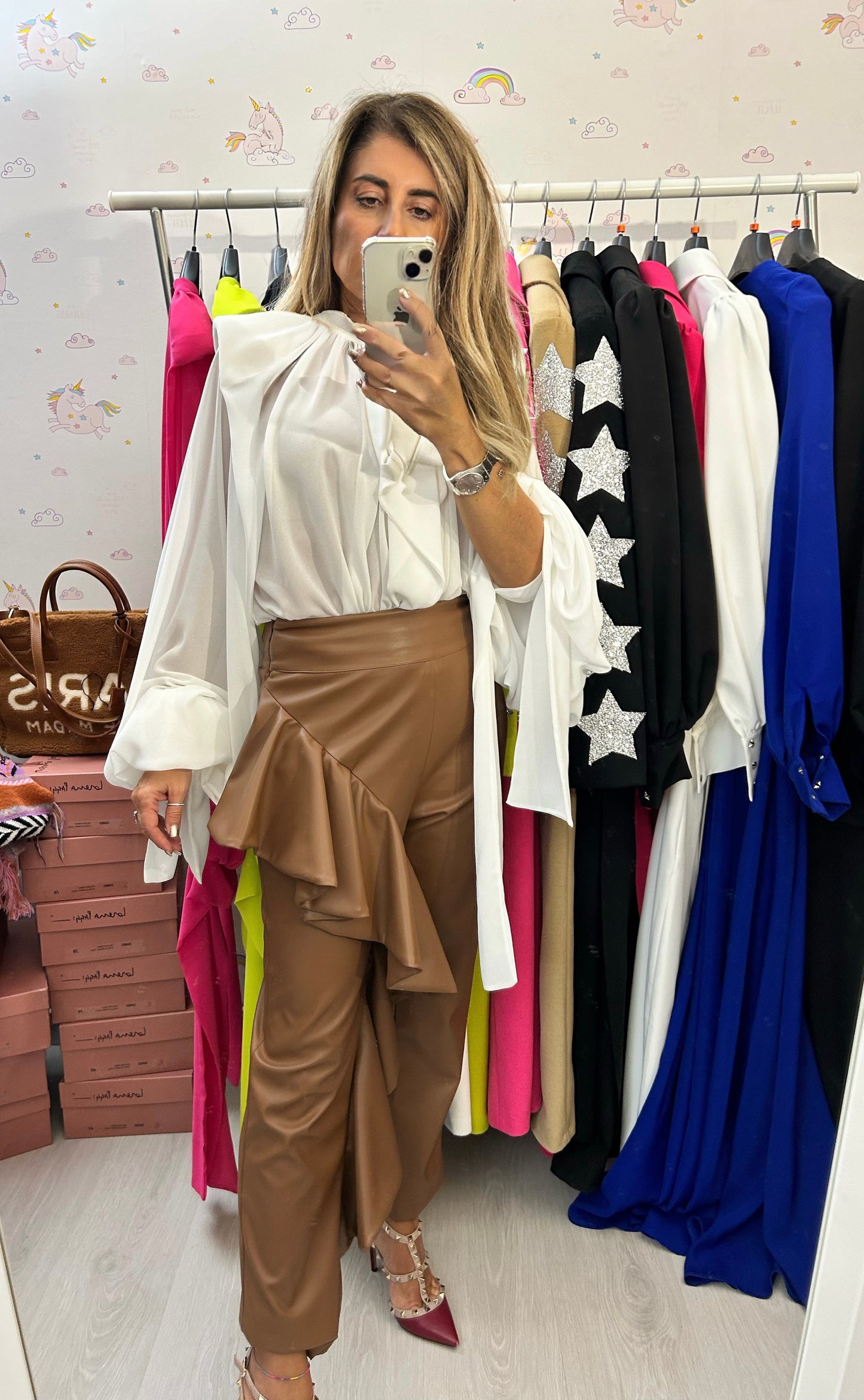Mimietmama . Pantalone ecopelle.