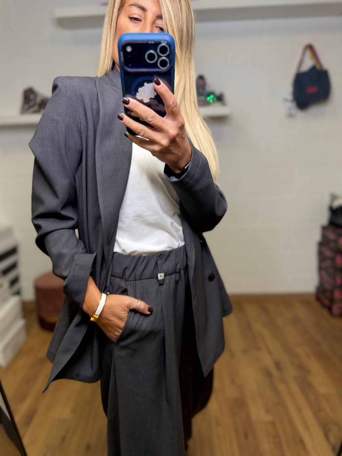Myths . Blazer doppiopetto sartoriale grigio antracite