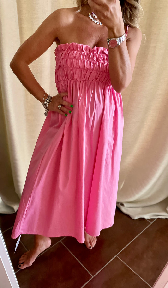 Eva Boutique 21, Glamorous.Abito lungo in cotone rosa.