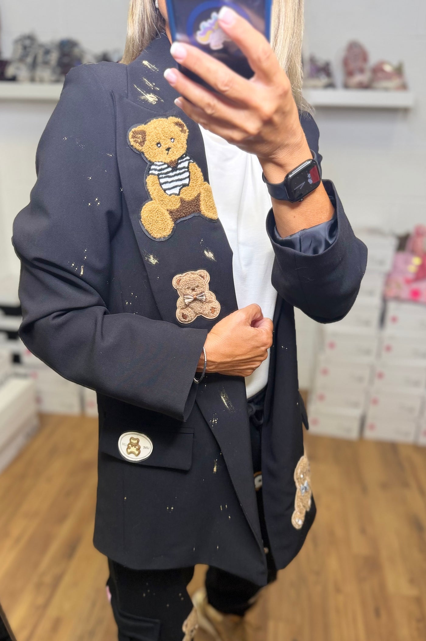 ABPink. Blazer nero teddy