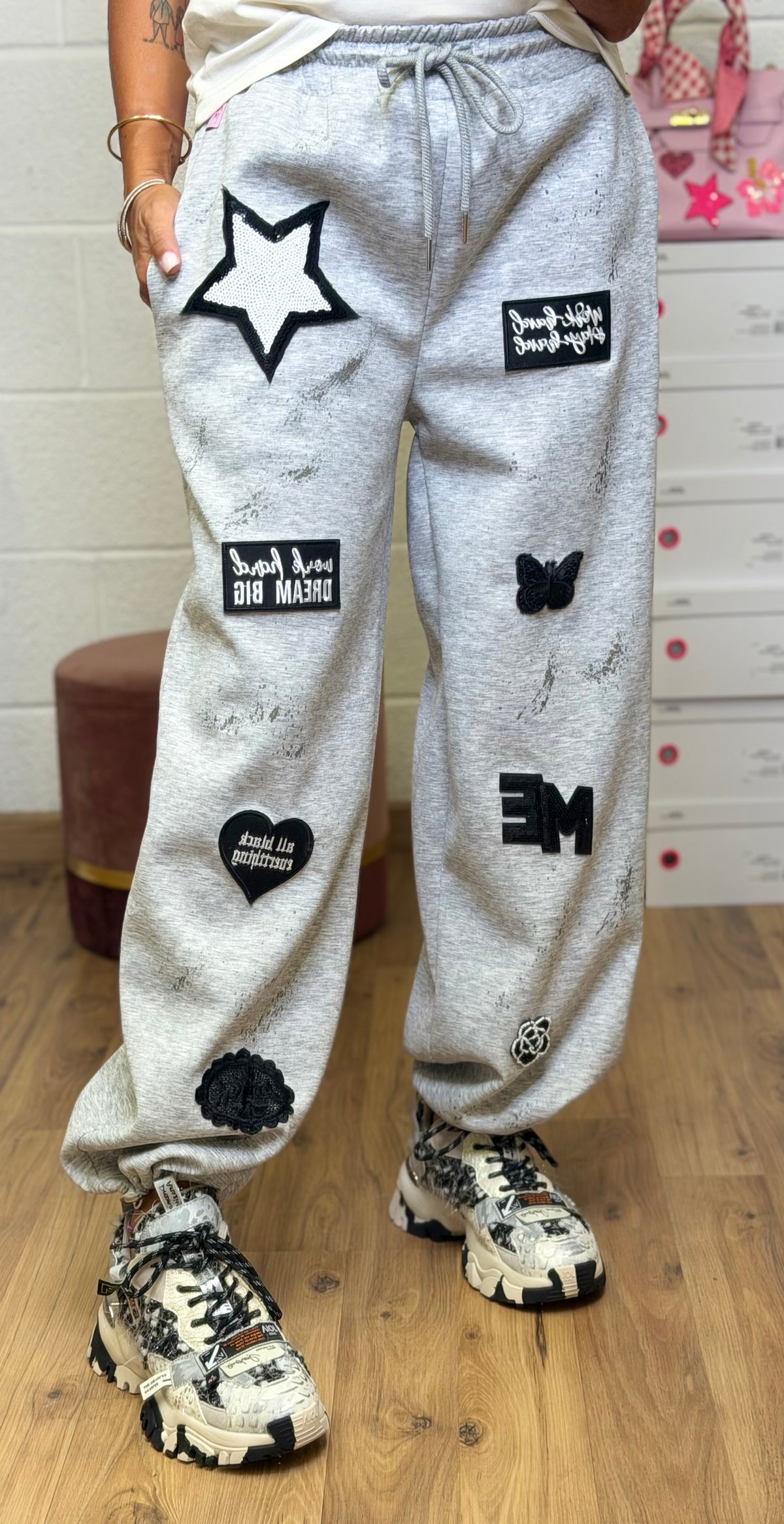Abpink. Pantalone Jogger Patch