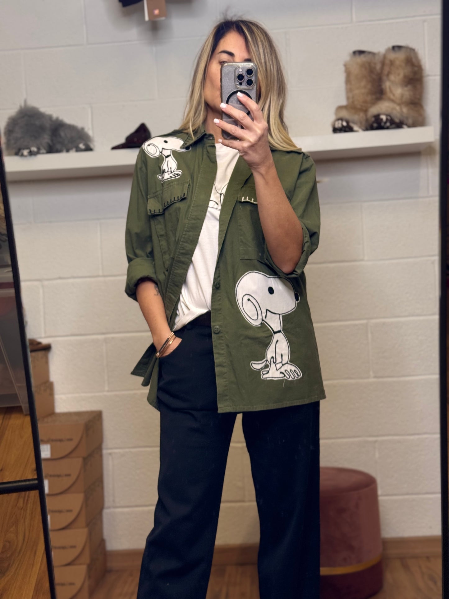 Dixie. Giacca camicia con snoopy