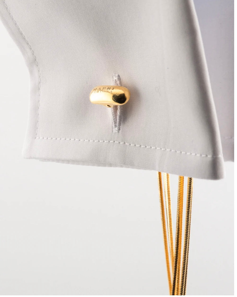 Marri Cortona. Gemelli voila’ con polsino in cotone bianco