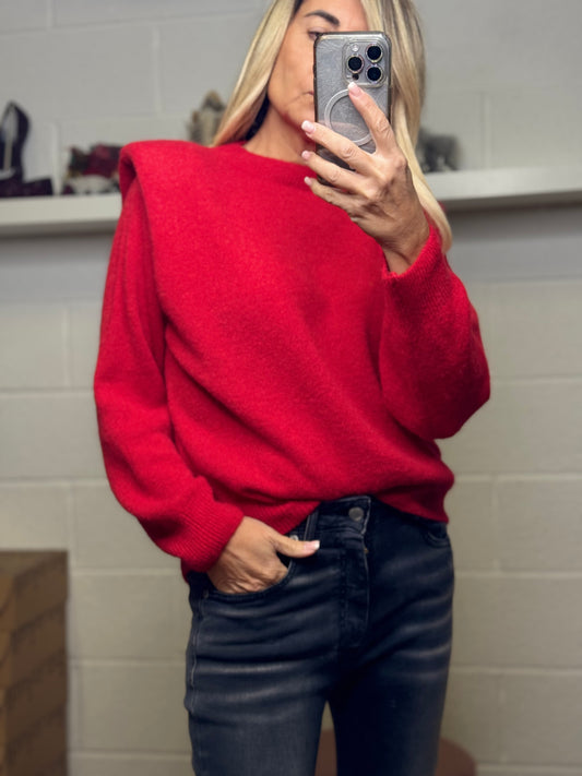 Dixie. Pull rosso con spallina