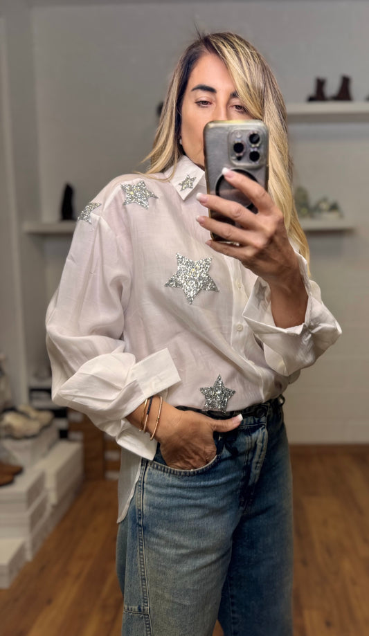 Mimi et mama. Camicia gioiello bianca