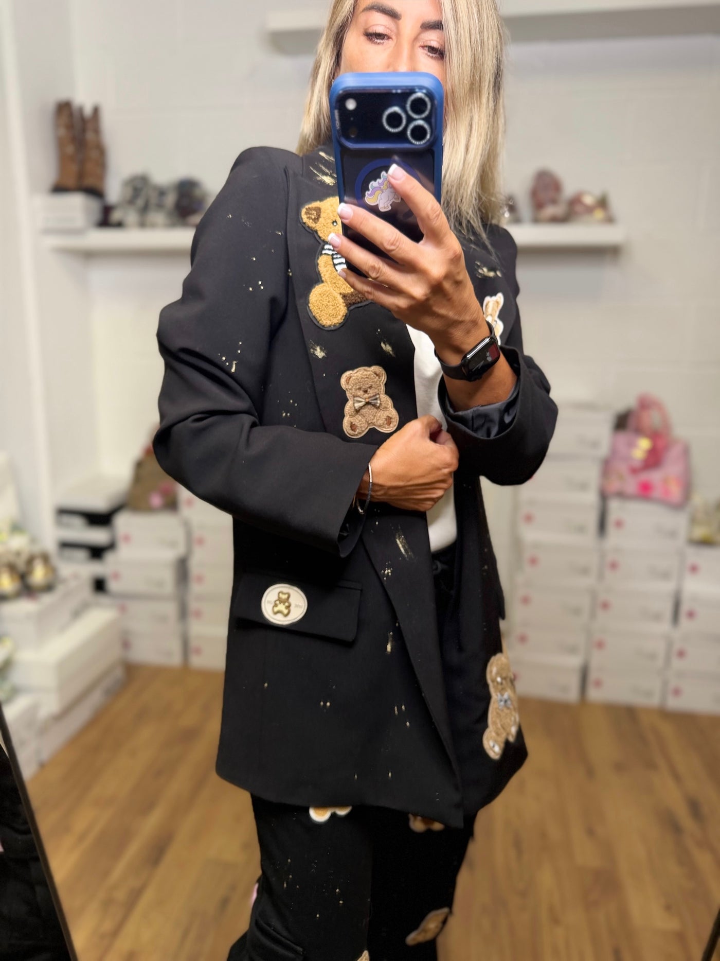 ABPink. Blazer nero teddy