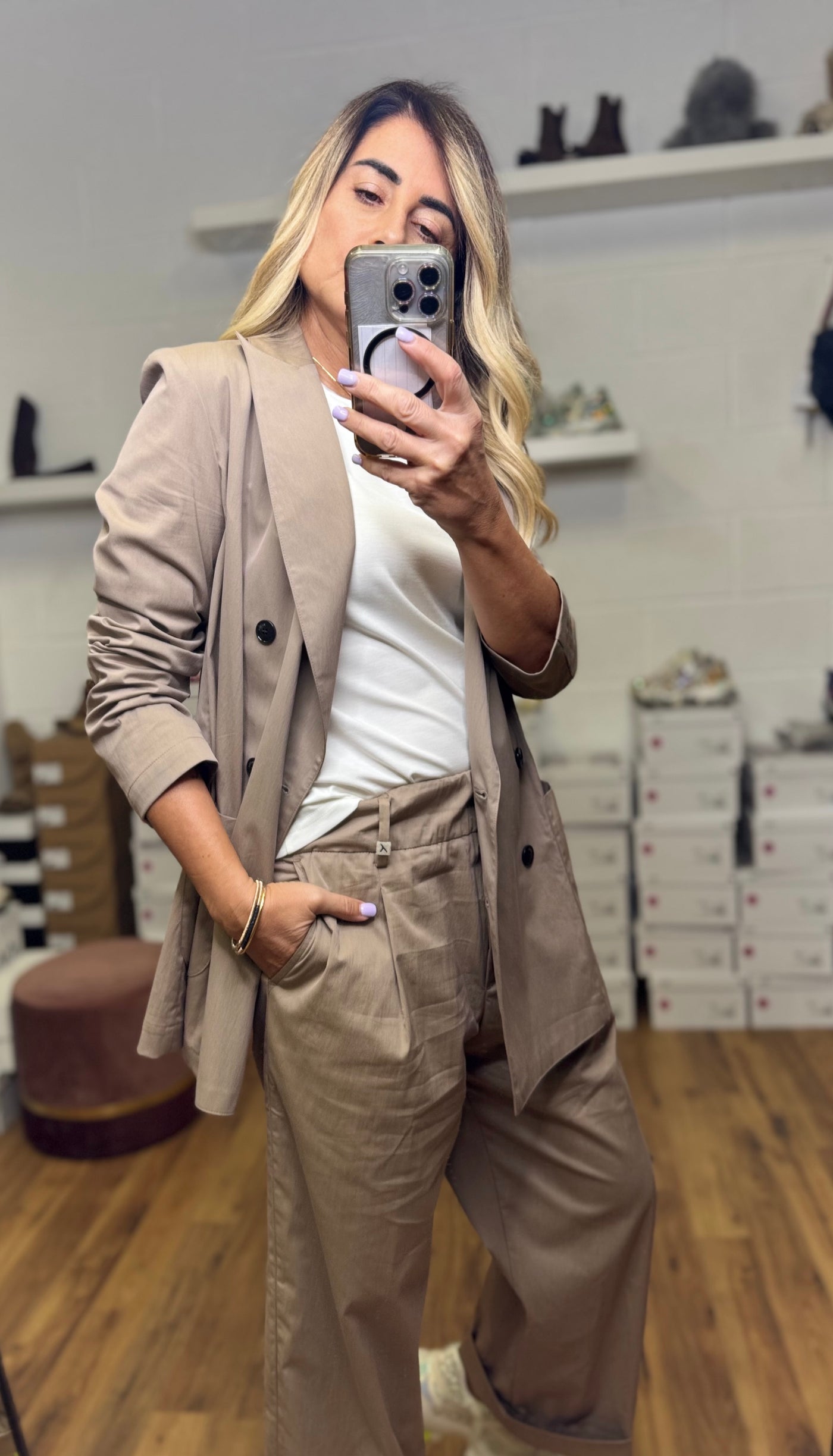 Myths. Blazer in cotone tortora.-50%
