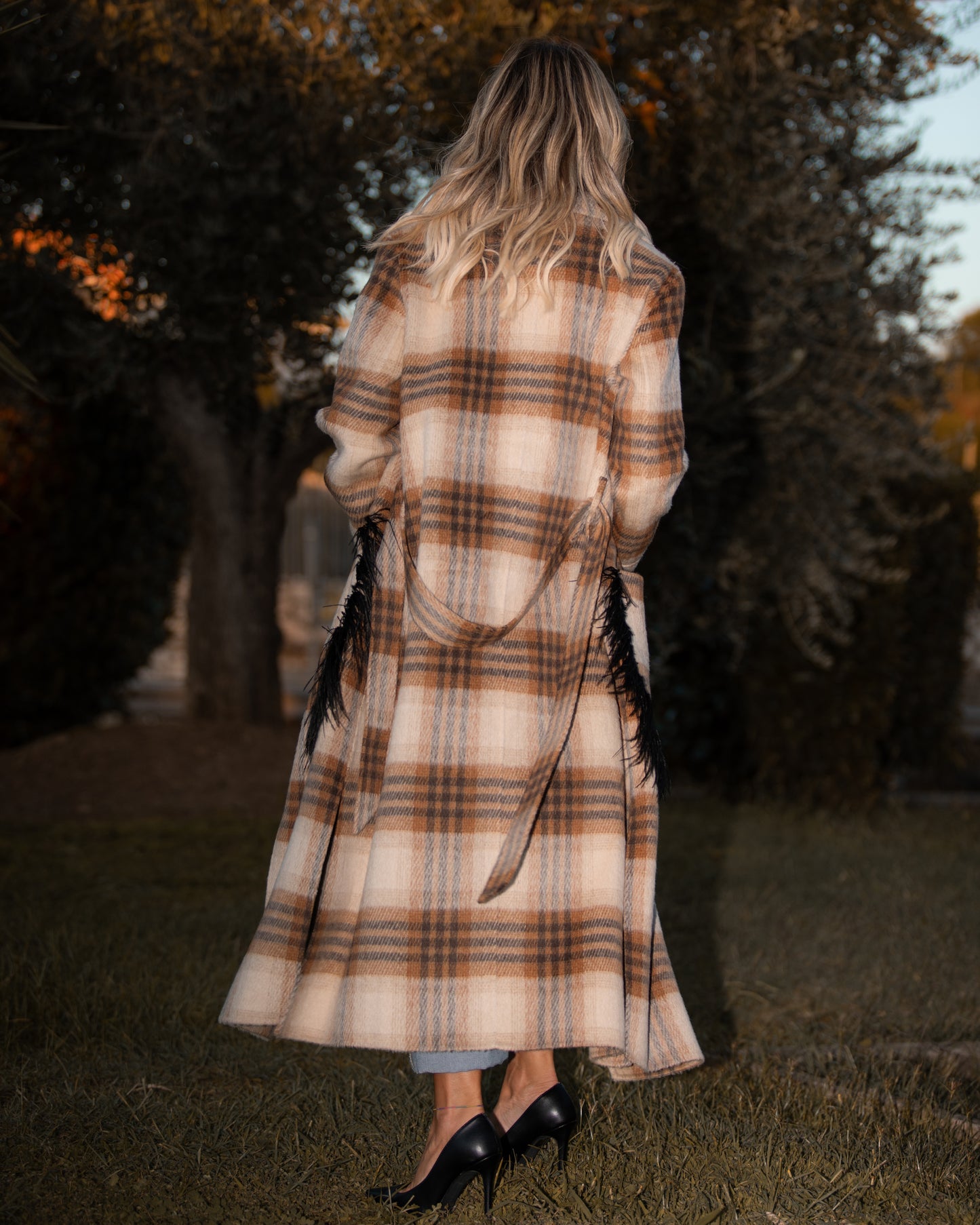 11loveisglamour. Cappotto over tartan marrone