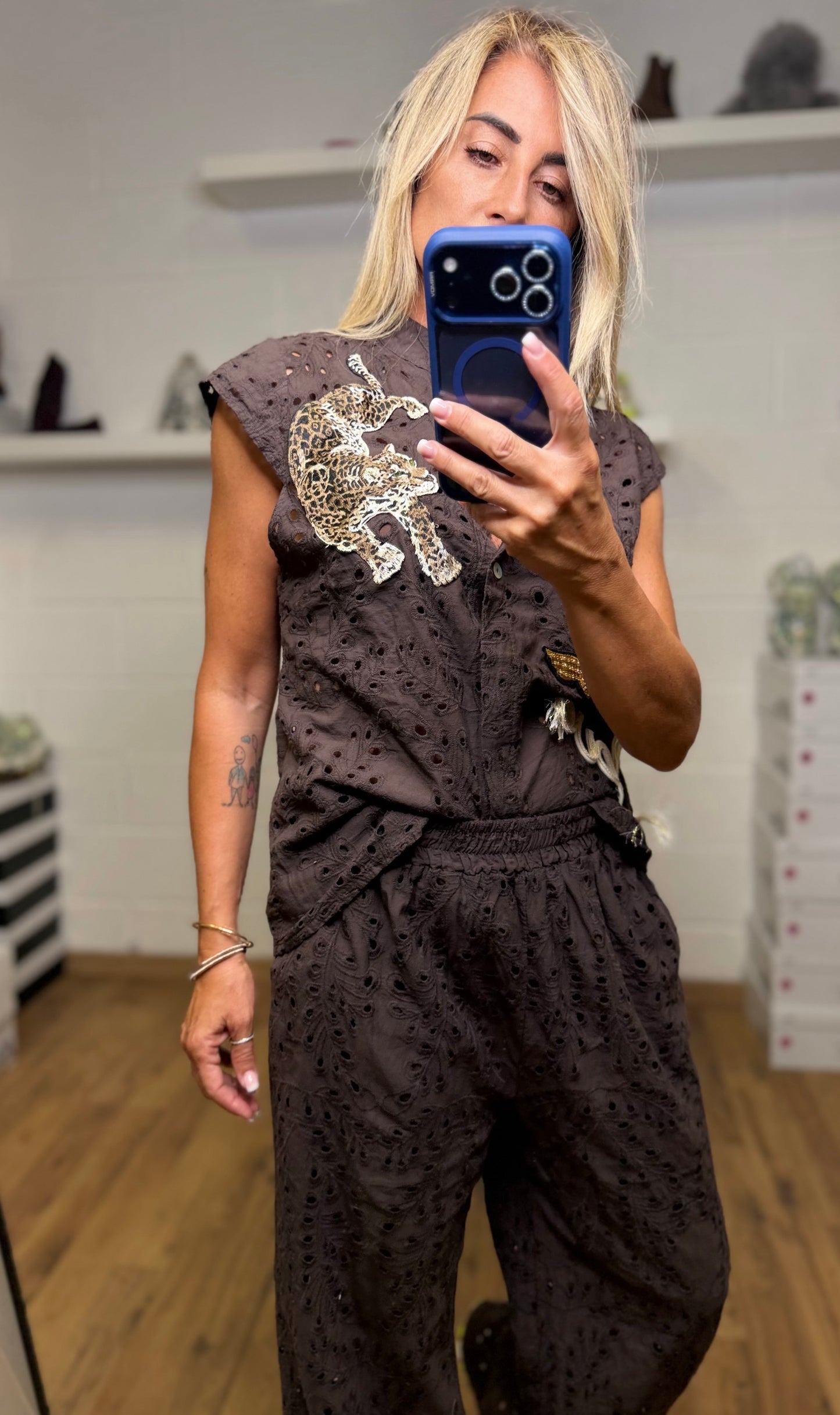 ABpink. Completo Sangallo Patch Couture – Cioccolato