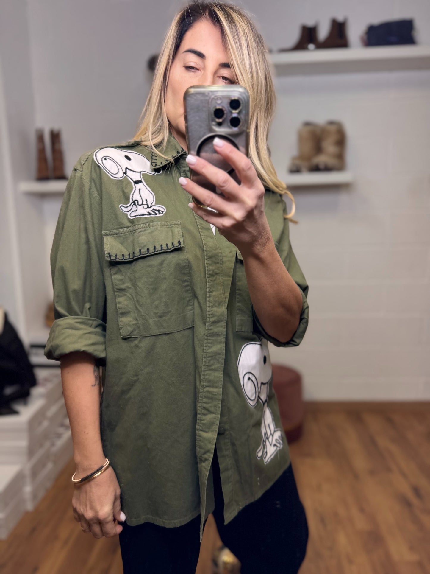 Dixie. Giacca camicia con snoopy