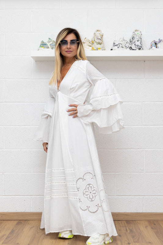 Front Street. Abito lungo bianco