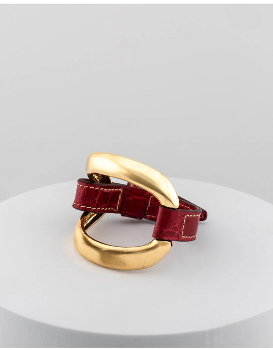 Marri Cortona. Bracciale alligator wine color