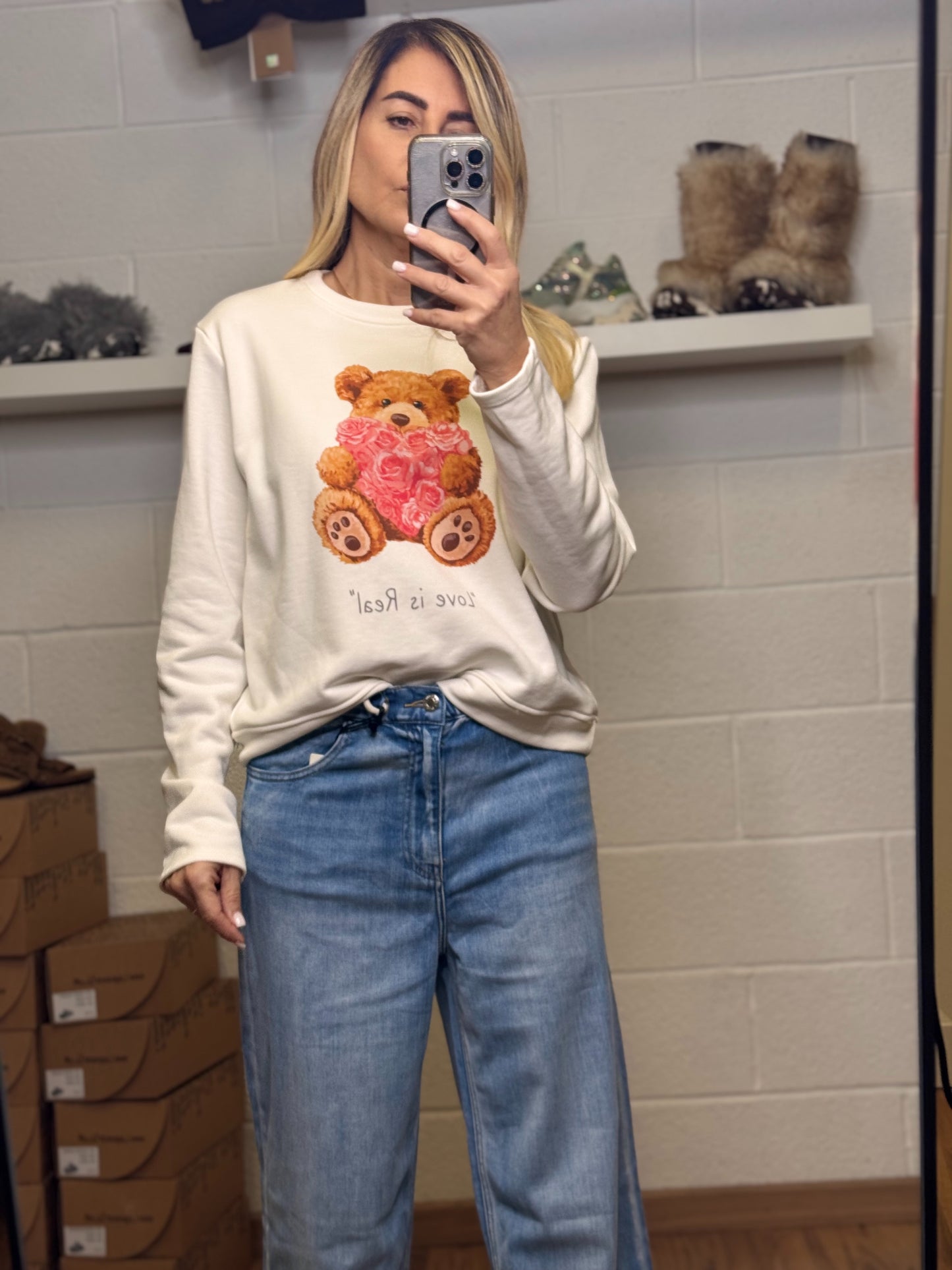 Le Streghe. Felpa teddy bianca