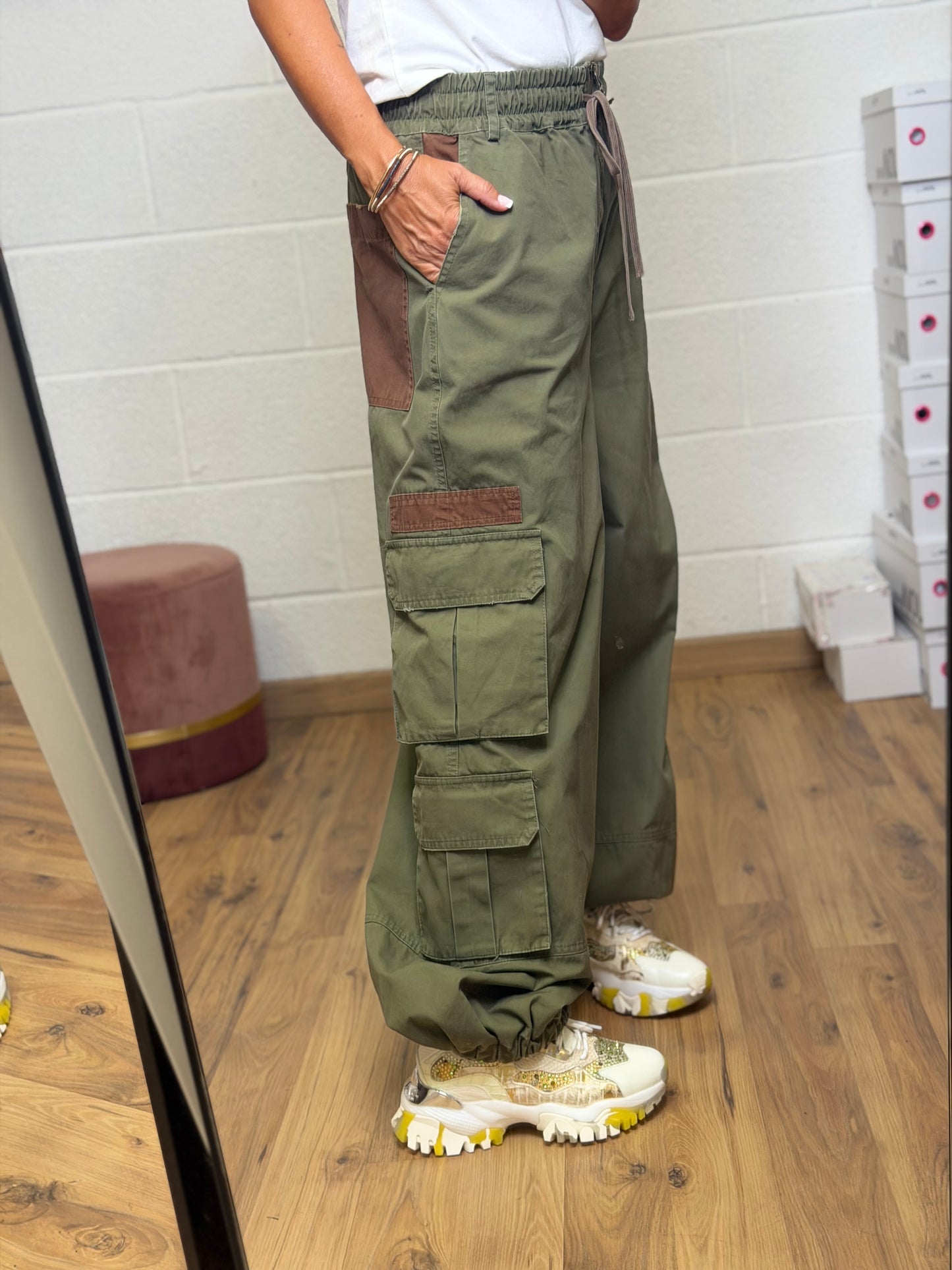 Front Street. Pantalone Cargo Utility – Verde Militare