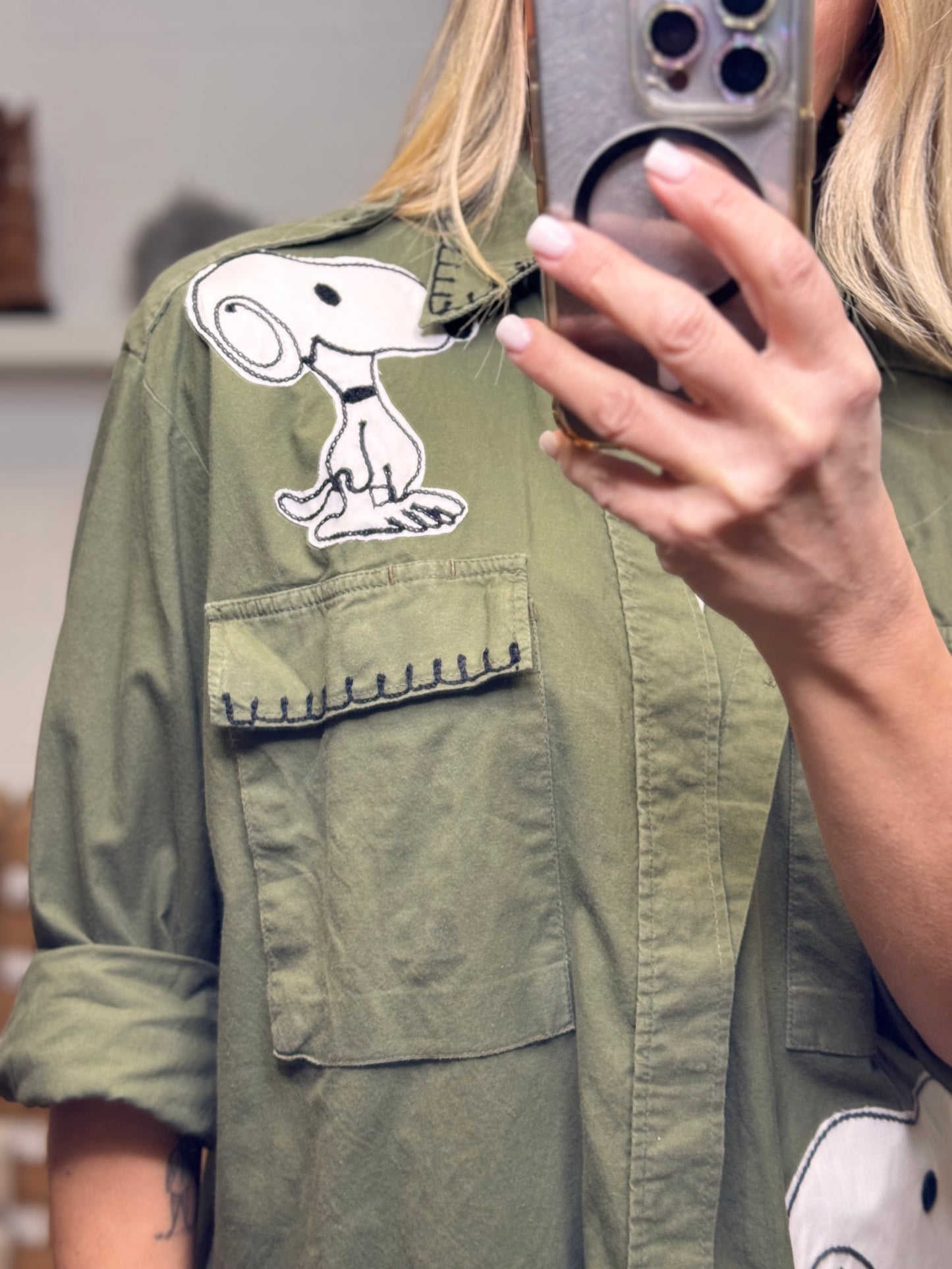 Dixie. Giacca camicia con snoopy