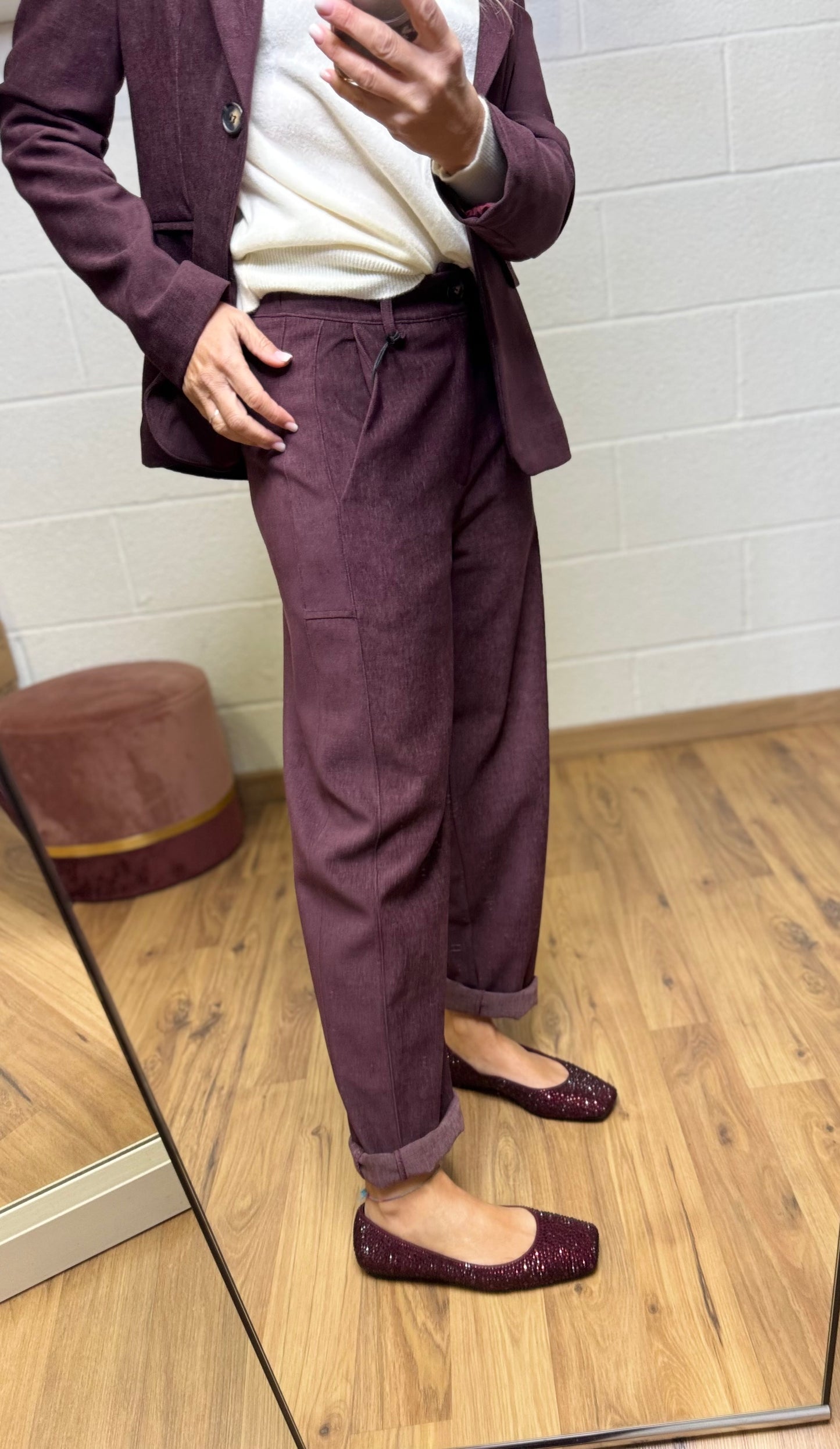 Le Streghe. Pantalone burgundi-50%