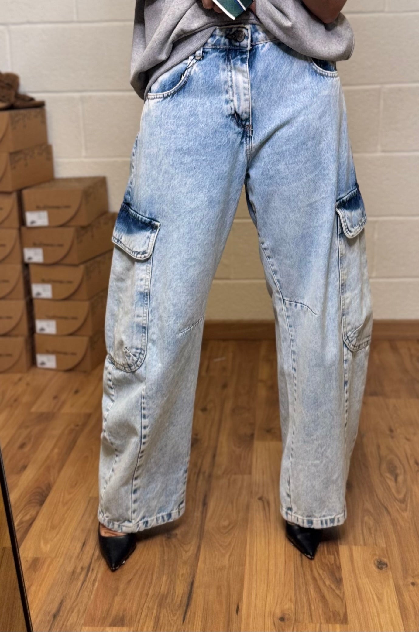 Dixie. Denim cargo wide leg