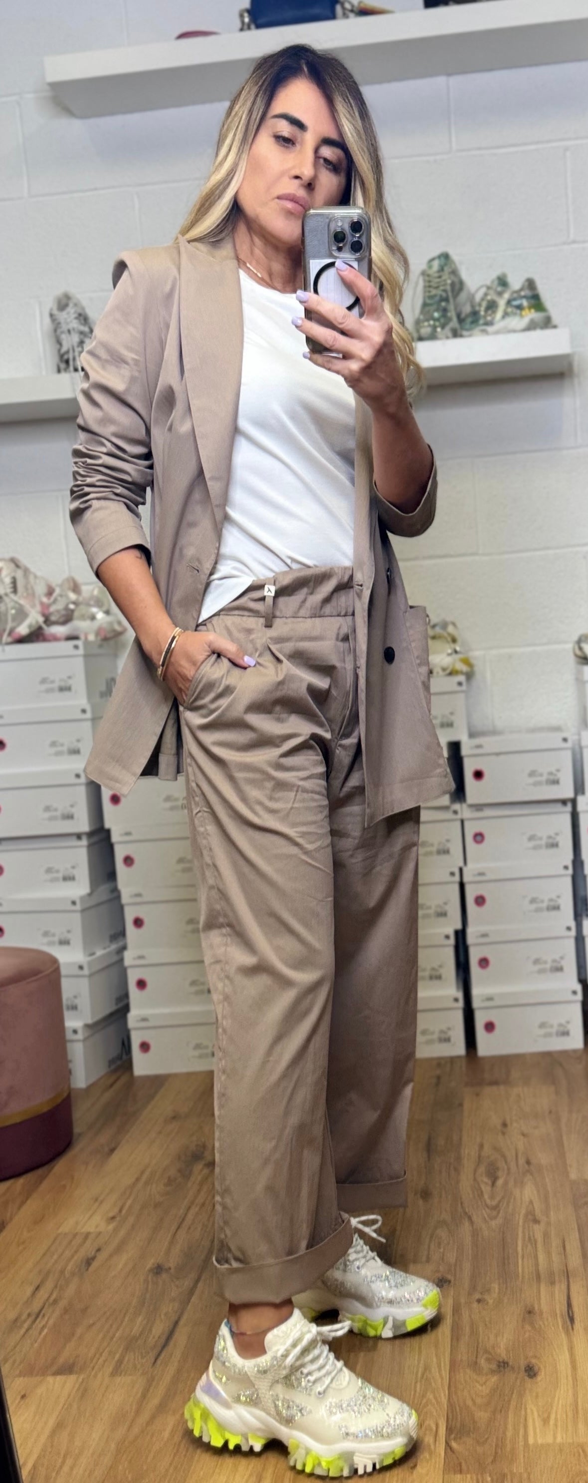 Myths. Blazer in cotone tortora.-50%