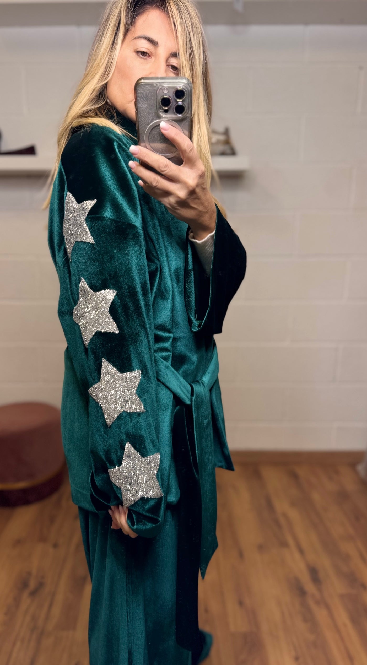 Mimi et mama. Completo verde con stelle-50%