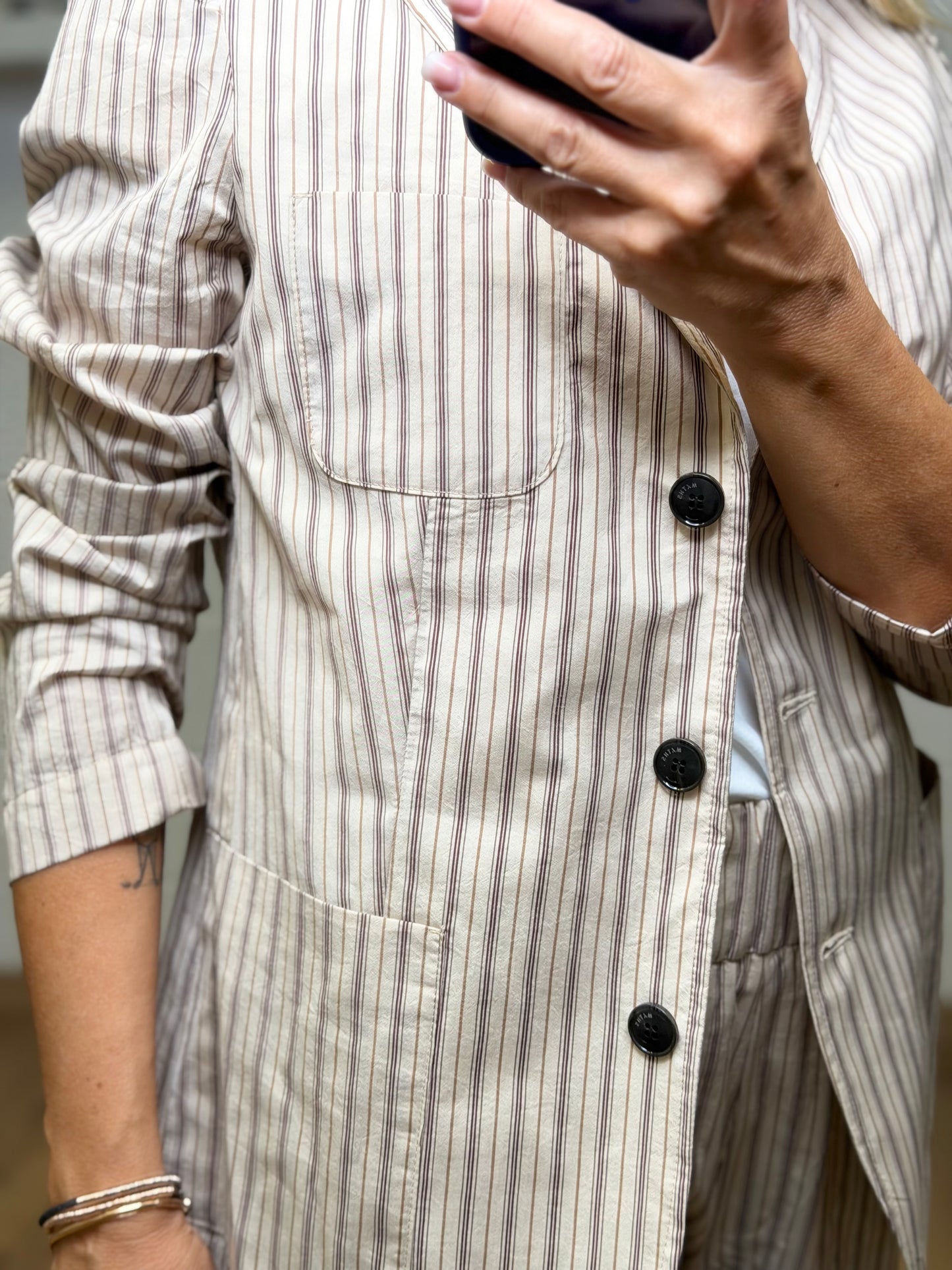 Myths. Blazer Monopetto a Righe