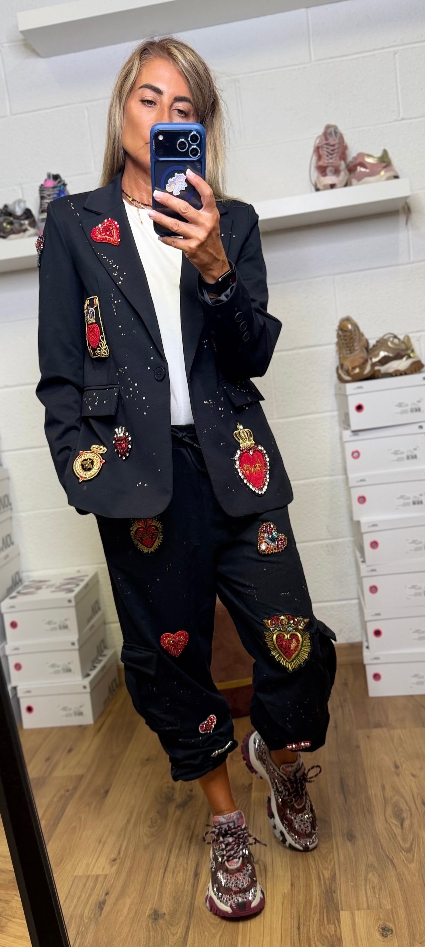 Abpink. Blazer cuore rosso