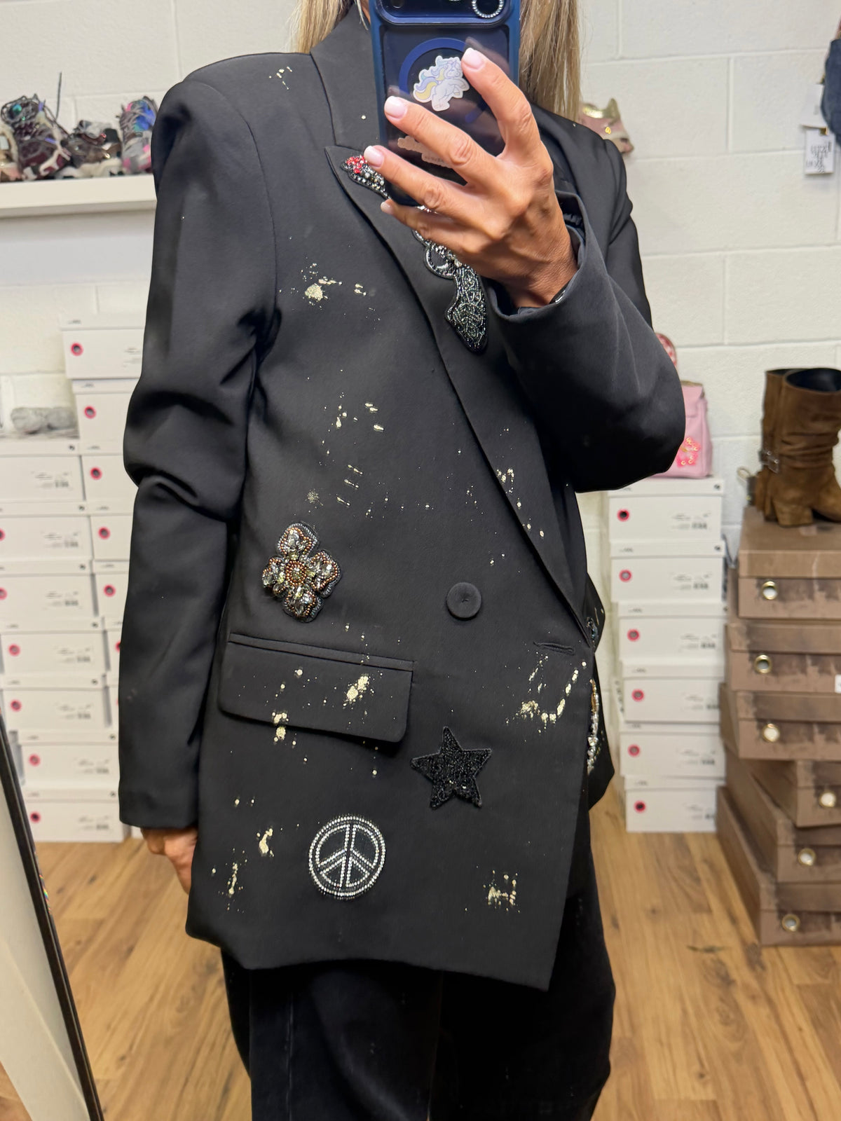 Abpink.Blazer Oversize Patch Gioiello – Pezzo Unico
