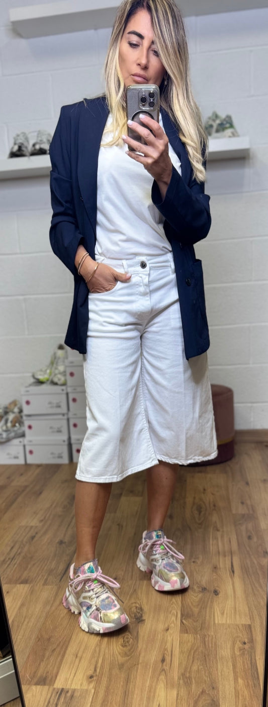 DB SOUL. Bermuda in denim bianco